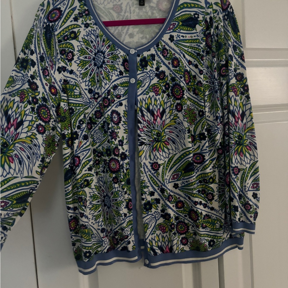 TALBOTS 3 quarter length sleeve button down sweater.